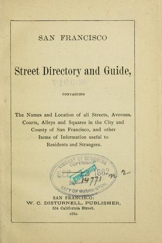 San Francisco street directory and guide (1882, W.C. Disturnell)