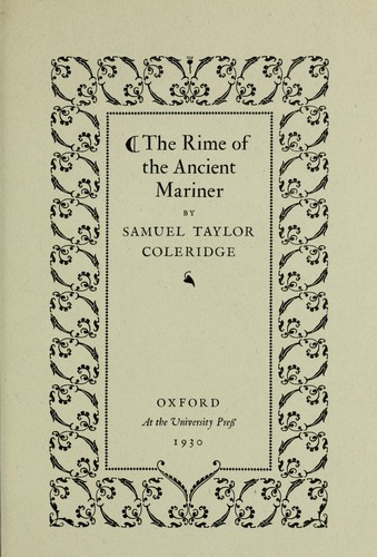 Samuel Taylor Coleridge: The rime of the ancient mariner (1930, Oxford University Press)