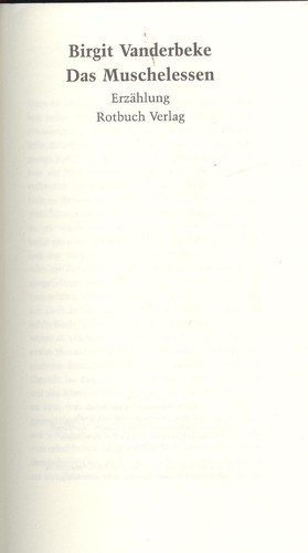 Birgit Vanderbeke: Das Muschelessen (German language, 1990, Rotbuch)