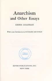Emma Goldman: Anarchism and other essays (1969, Dover)