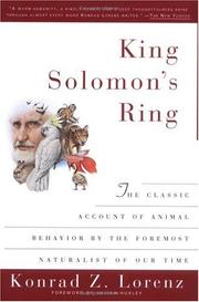 Konrad Lorenz: King Solomon's Ring (1997, Plume)