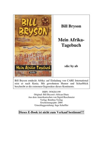 Bill Bryson: Mein Afrika-Tagebuch (German language, 2004, Bombus)