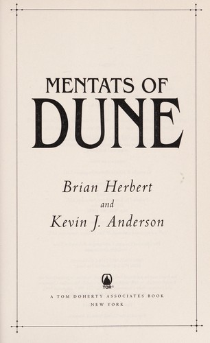 Brian Herbert: Mentats of Dune (2014)