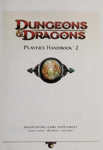 Jeremy Crawford: Dungeons & dragons player's handbook 2 (2009, Wizards of the Coast)