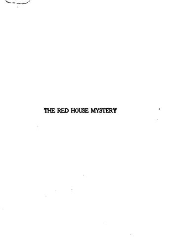 A. A. Milne: The red house mystery (1922, E.P. Dutton & Company)