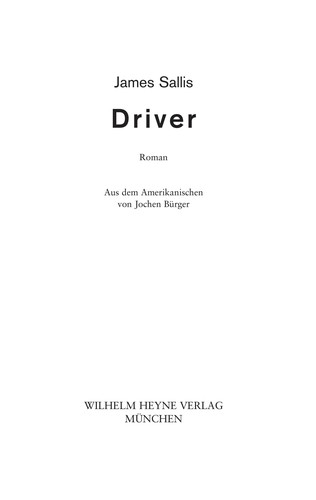James Sallis: Driver (German language, 2011, Heyne)