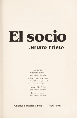 Prieto, Jenaro: El socio (1983, Scribner)